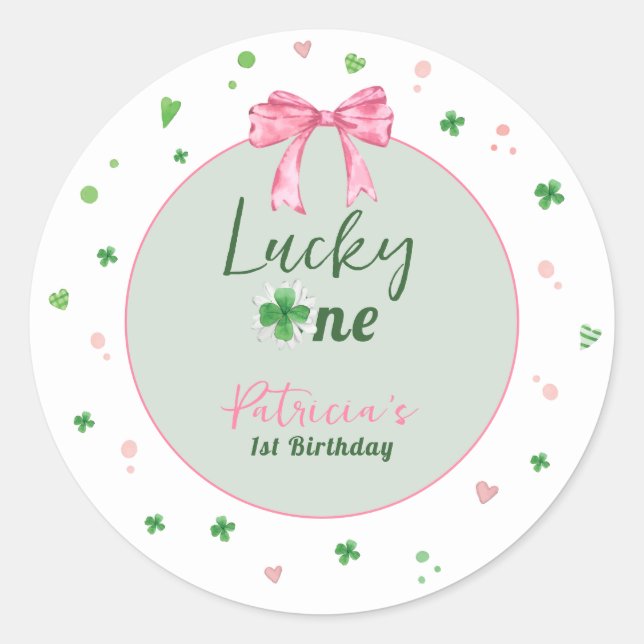Adesivo Lucky One St Patrick Girl Birthday (Frente)