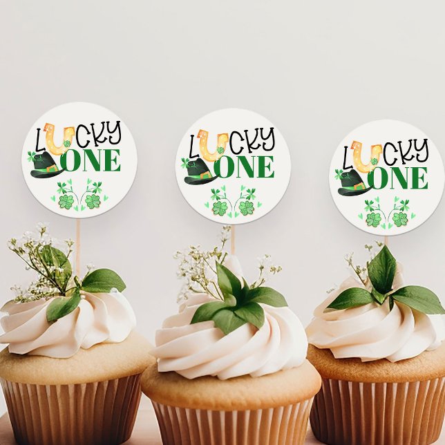 Adesivo Lucky One St Patricks Primeira Festa de aniversári (Lucky One stickers for envelope seals, favors, cupcake toppers and party decor)