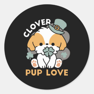 Adesivo Lucky Pup com Clover - Rua. Presente no Dia de Pat