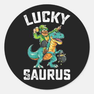 Adesivo Lucky Saurus Dinosaur T Rex Dia de São Patrício