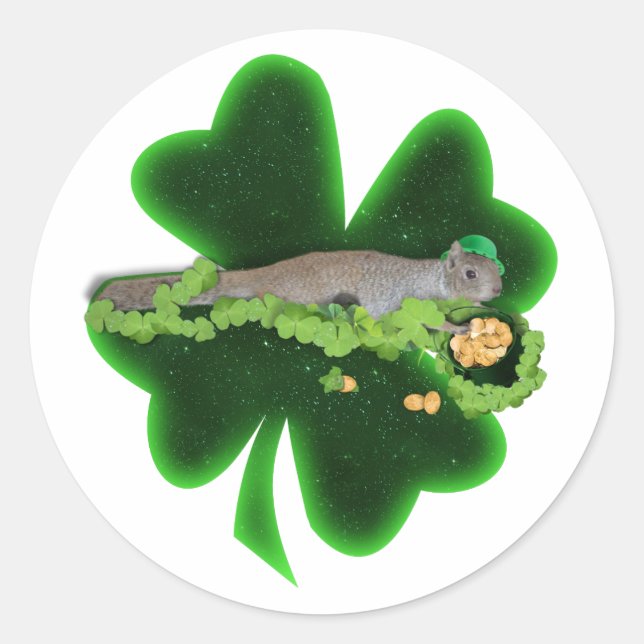 Adesivo Lucky Squirrel St. Patrick's Day (Frente)