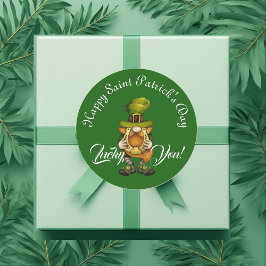 Adesivo Lucky You Gnome Green Happy Saint Patrick's Day 