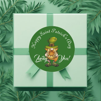Adesivo Lucky You Gnome Green Happy Saint Patrick's Day