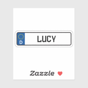 Adesivo Lucy German Car Licate Plate
