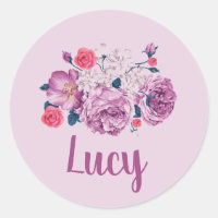 Lucy Nome Floral Personalizado Flor Vintage Rosa M