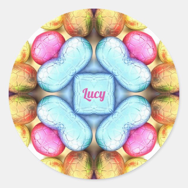 Adesivo LUCY PÁSCOA! Ovos bonito para Páscoa (Frente)