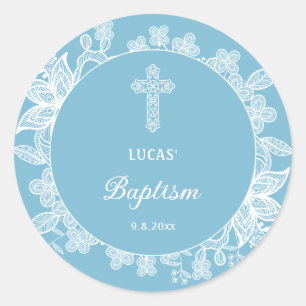 Adesivo Lugar Branco sobre o Batismo Azul Pastel