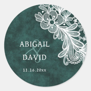 Adesivo Lugar no Casamento do Emerald Green Faux Velvet