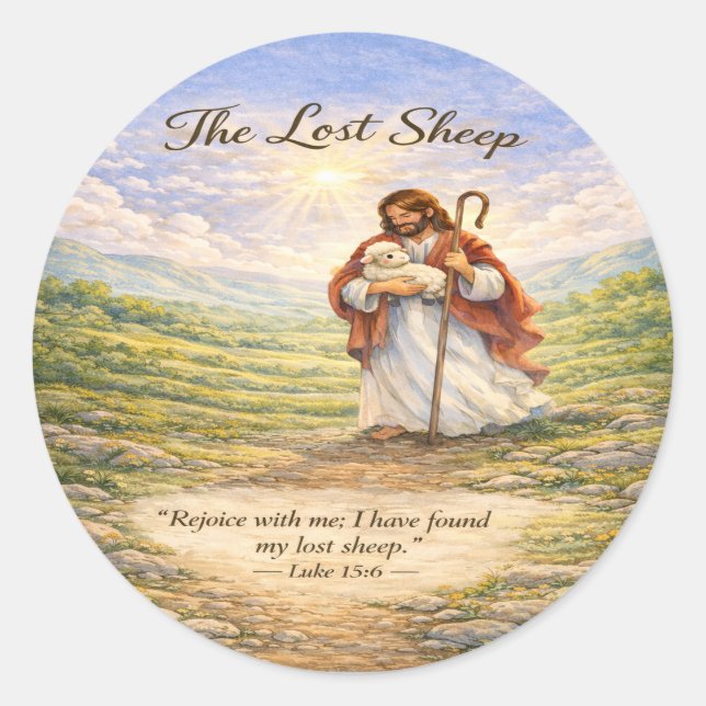 Adesivo Luke 15 Parable Lost Sheep  (Frente)