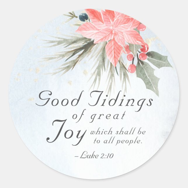 Adesivo Luke 2:10 Boas notícias de alegria excelente, Nata (Frente)