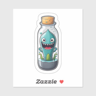 Adesivo Lula de Monstro em um Jar