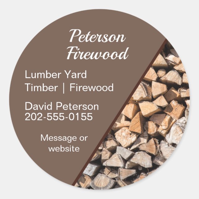 Adesivo Lumber Timber Yard Firewood Business (Frente)