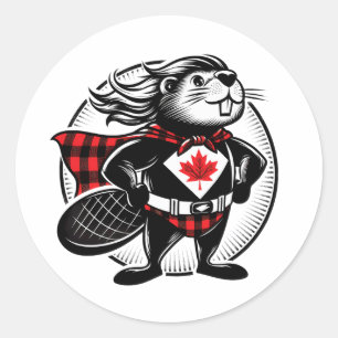 Adesivo Lumbrador Canadense de Castor Xadrez Búfalo