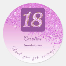 Adesivo Luminária Rosa Caindo, 18º Obrigados de Aniversári
