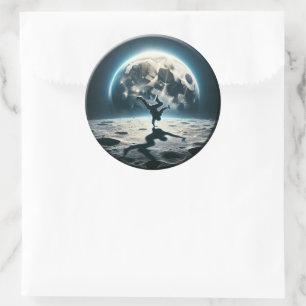 Adesivo Lunar Breakdance - Estilo de Rua no Espaço