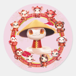 Adesivo Lunar Chinês - Ano Novo Cobra Design 3