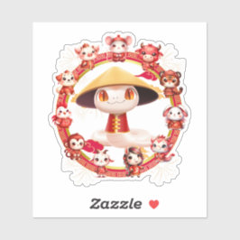 Adesivo Lunar Chinês - Ano Novo Cobra Design 3