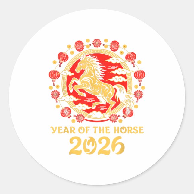 Adesivo Lunar Chinese New Year 2026 Year Of The Horse Zodi (Frente)