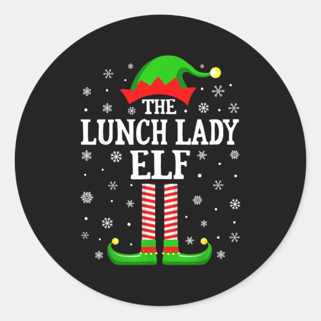 Adesivo Lunch Lady Elf Funny Christmas Family Matching  (Frente)