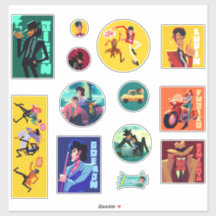 Lupin III 12 sticker set