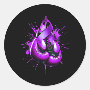 Adesivo Lupus Boxando Luva Roxo Friso de Consciência W
