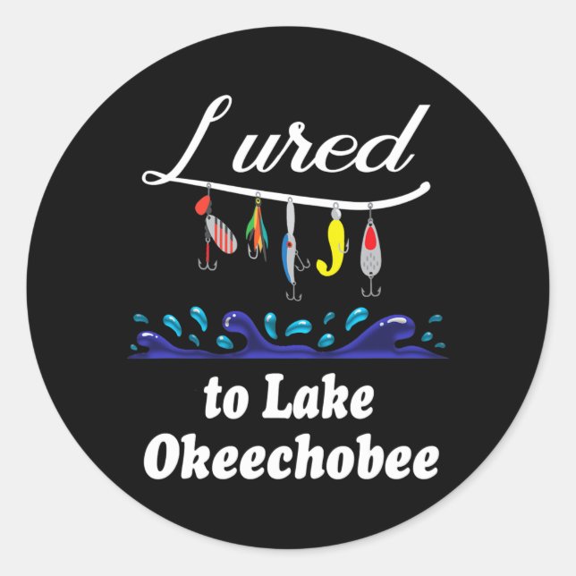 Adesivo Lured to Lake Okeechobee FL Florida Fisheries (Frente)