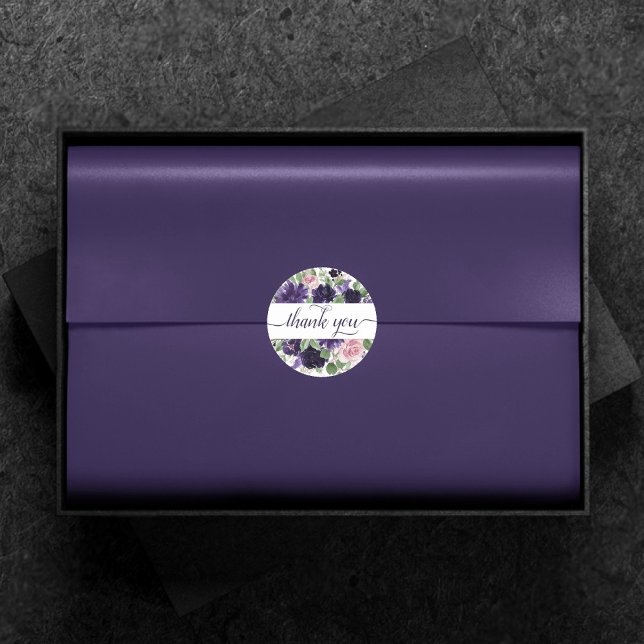 Adesivo Lush Blossoms | Rosas roxas e rosadas Obrigado (Criador carregado)