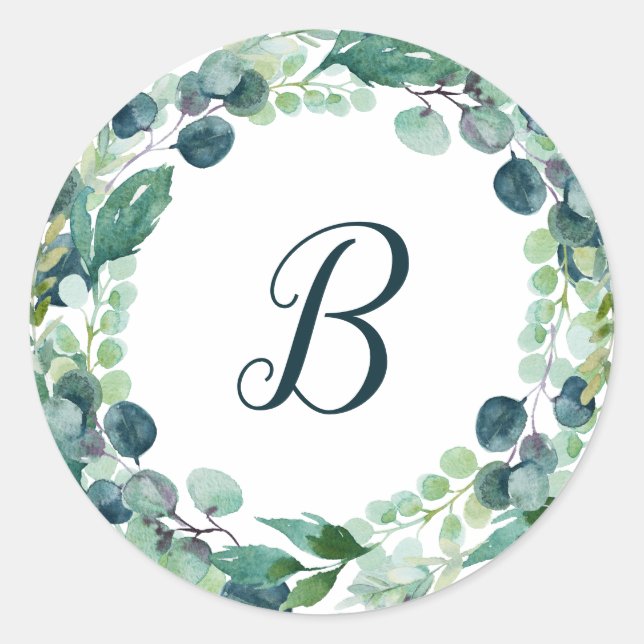 Adesivo Lush Greenery Wreath Monogramas (Frente)