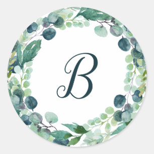 Adesivo Lush Greenery Wreath Monogramas