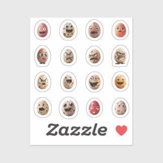 Adesivo Lustige Chibi-Ostereier-Sticker – 16 Stück