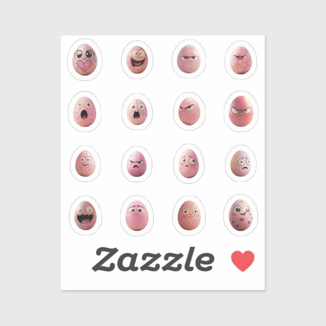 Adesivo Lustige Chibi-Ostereier-Sticker – 16 Stück (Folha)