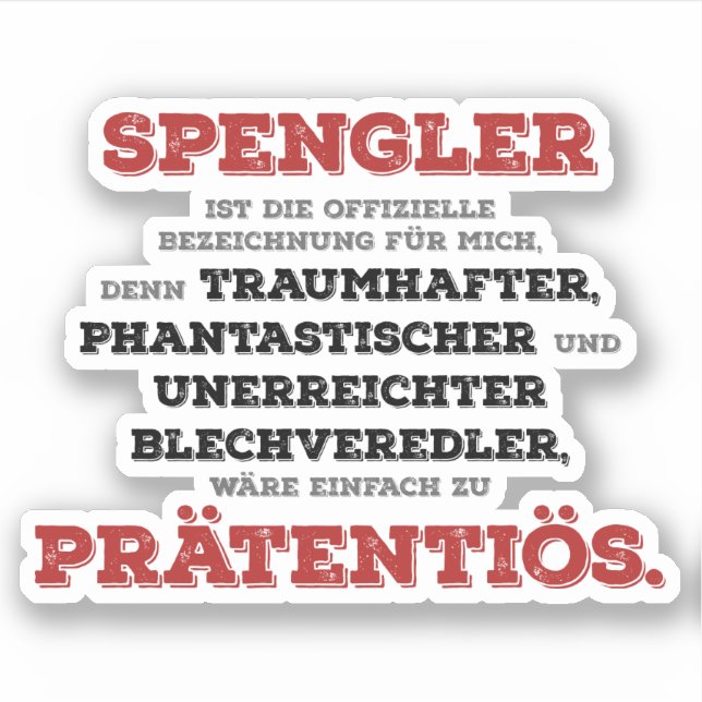 Adesivo Lustiger Prätentiöse Spengler Handwerker (Frente)