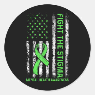 Adesivo Luta Contra O Estigma Americano Flag Mental Health