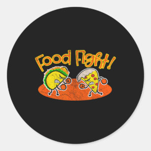 Adesivo Luta de comidas - Cartum Engraçado Taco Pizza Fati