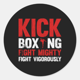Adesivo Luta de Kickboxing Luta Poderosa Luta Vigorosament