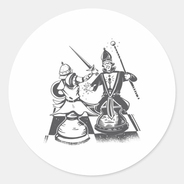 Adesivo Luta de peças de xadrez (Frente)
