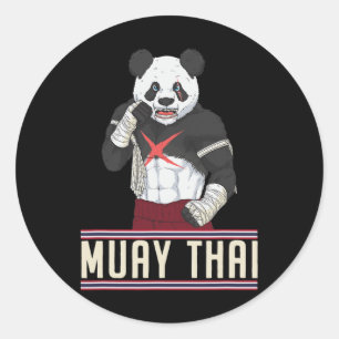 Adesivo lutador de kickboxing Muay Thai Panda