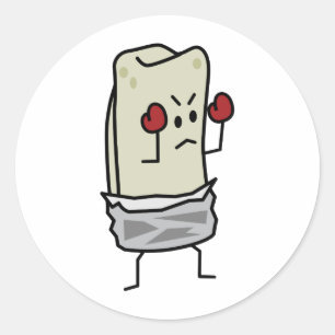 Adesivo Lutador do pugilista do Burrito com as luvas de