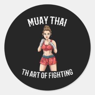 Adesivo Lutadora Feminina de Muay Thai - Boxe Tailandês Mm