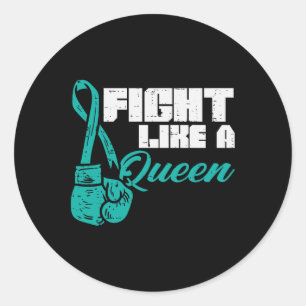 Adesivo Lutar Como O Câncer de ovário De Luvas De Teal Rai