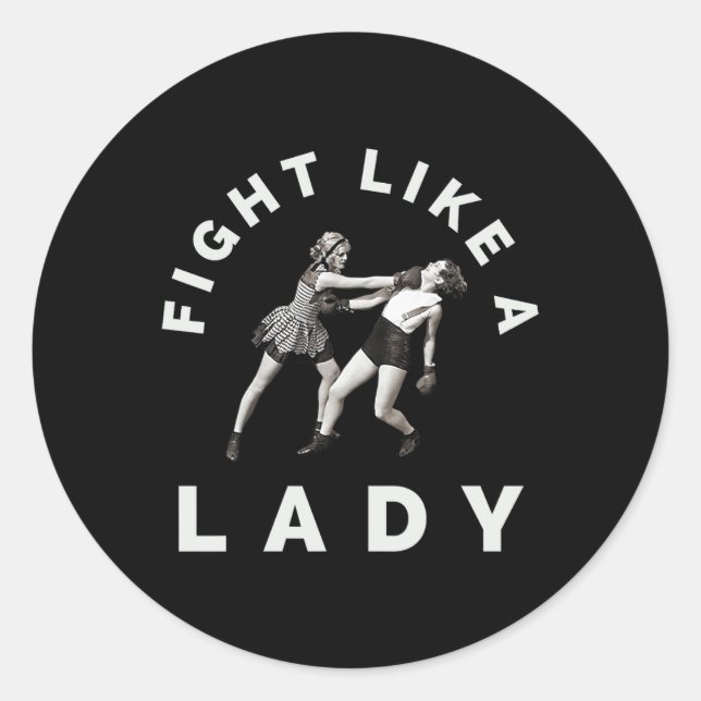 Adesivo Lutar como uma mulher boxando (Frente)