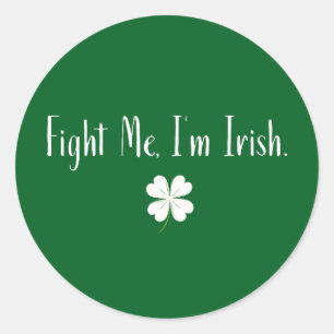 Adesivo Lute-me Sou Irlandês – Insígnia Divertida do Dia d