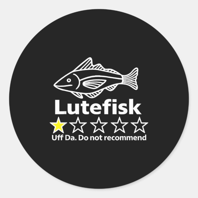 Adesivo Lutefisk Highly Recommend Funny For Men Women  (Frente)