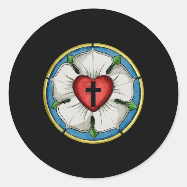 Adesivo Luther Rosa Seal Luterano Símbolo Christian Cross (Frente)