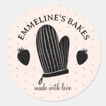 Luva de Forno Ilustrada Baker Cook Feita Com Amor
