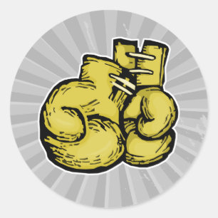 Adesivo luvas de boxe douradas gráfico