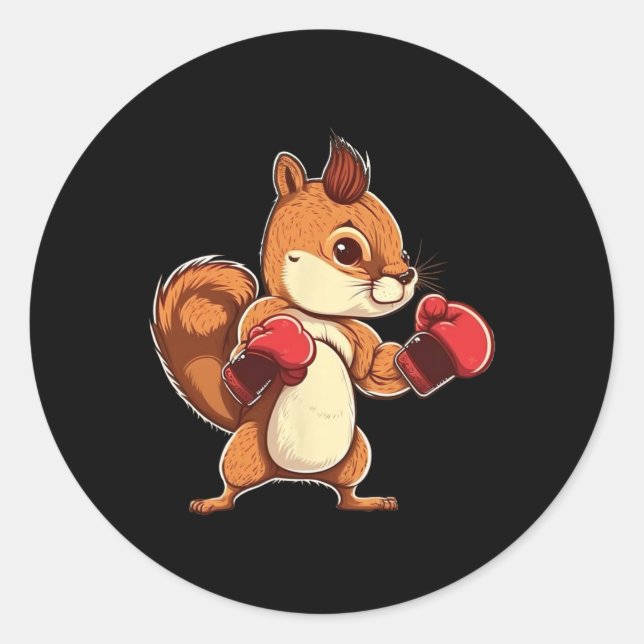 Adesivo Luvas de Boxe Esquilo Boxeador Kickboxer Kickboxin (Frente)