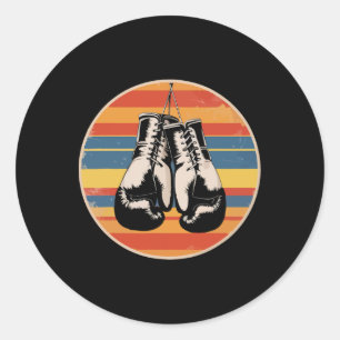 Adesivo Luvas de Boxe Kickboxing Amante do Boxe Retro Boxe