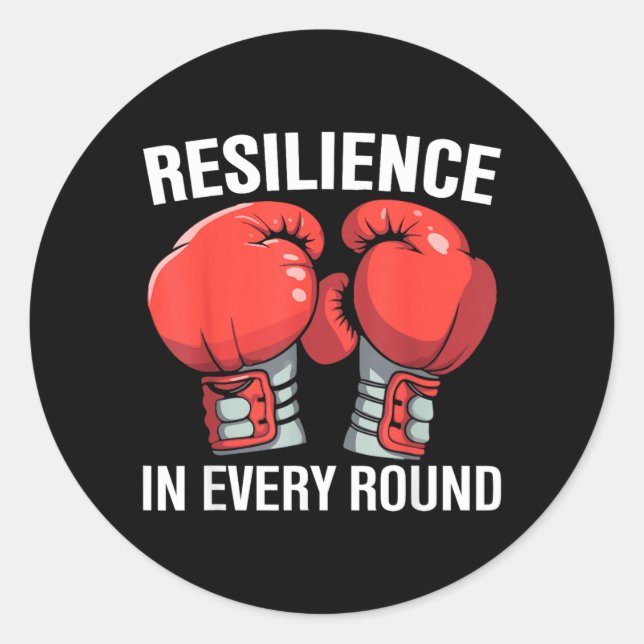 Adesivo Luvas de Boxe Resiliência em Cada Round (Frente)