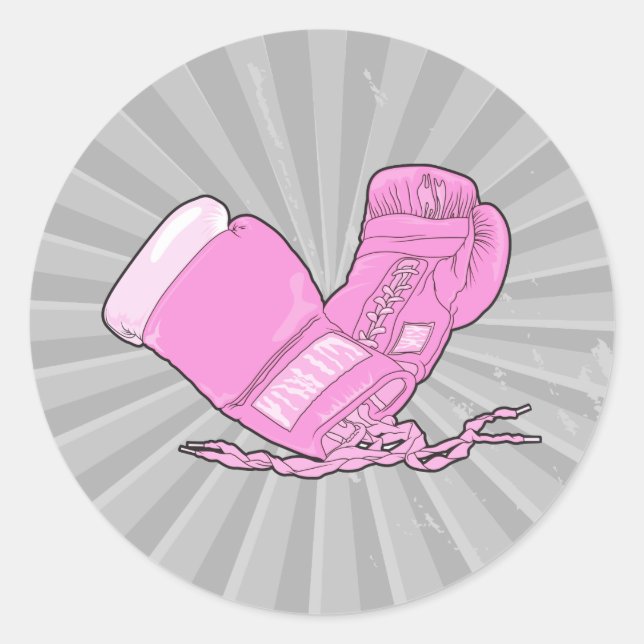 Adesivo luvas de boxe rosa vetor (Frente)